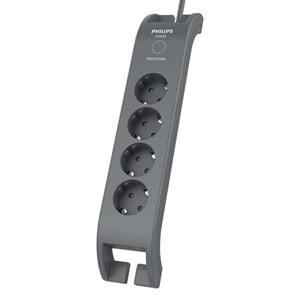 PHILIPS 4-lü SPN3140A/62 900 Joules Akım Koruma Prizi GRİ	