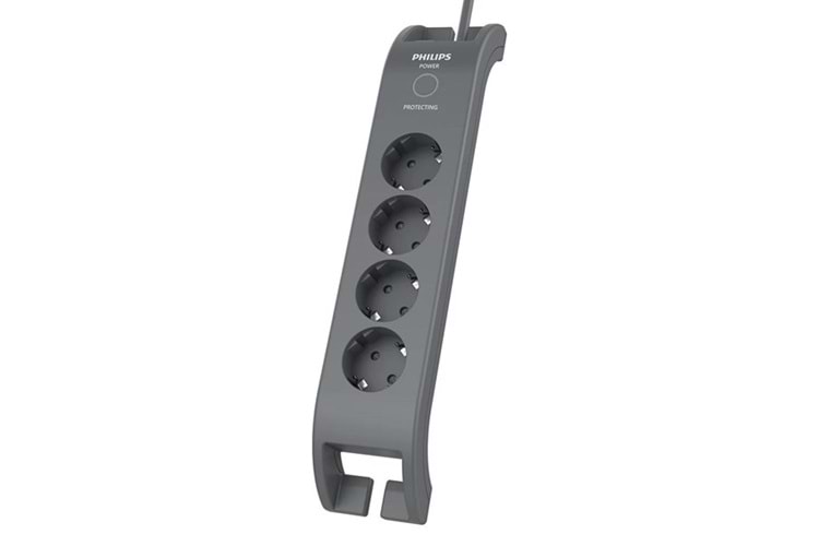 PHILIPS 4-lü SPN3140A/62 900 Joules Akım Koruma Prizi GRİ	