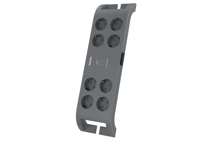 PHILIPS 8-li SPN3180A/62 900 Joules Akım Koruma Prizi GRİ	