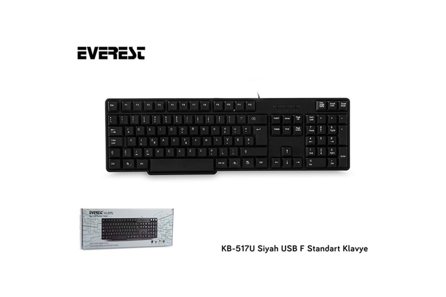 EVEREST KB-517U F Türkçe USB Standart Siyah Klavye
