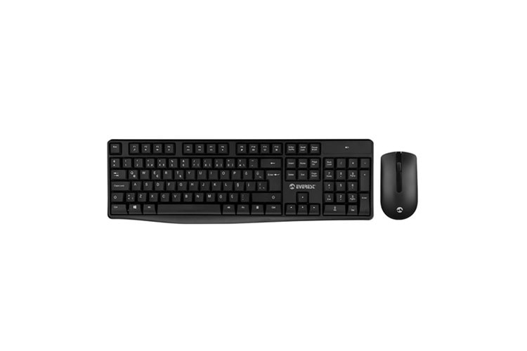 EVEREST KM-7500 Q Türkçe Kablosuz Multimedya Siyah Klavye+ Mouse