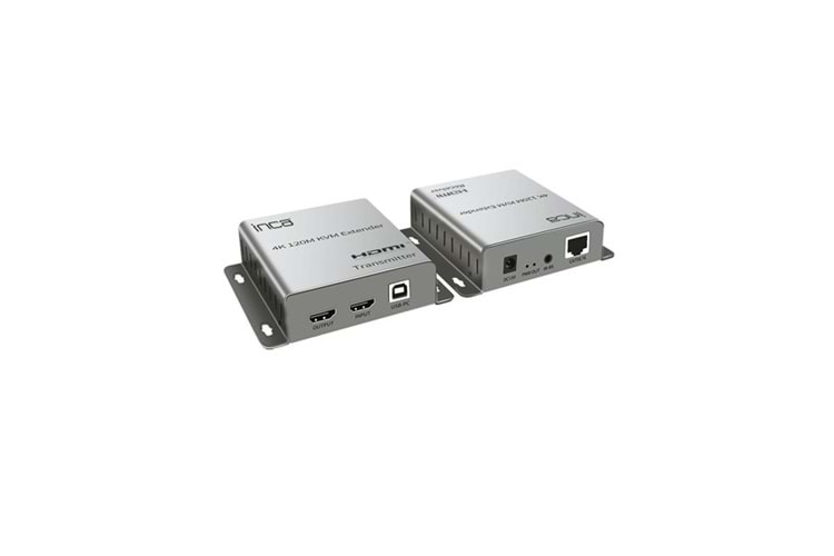INCA 1port IEX-120 1port HDMI (giriş) 1port Ethernet (Cat6) 4K HDMI Repeater 120metre mesafeye kadar
