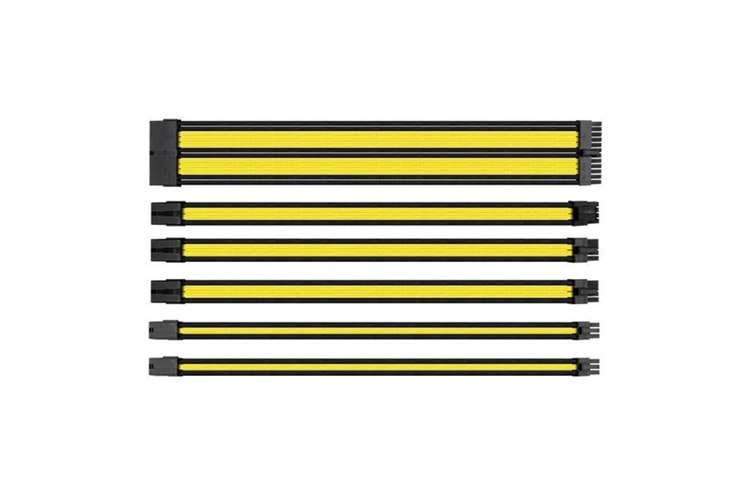 Thermaltake AC-047-CN1NAN-A1 TtMod Sarı/Siyah Power Supply Sleeved Kablo Seti (16 AWG)