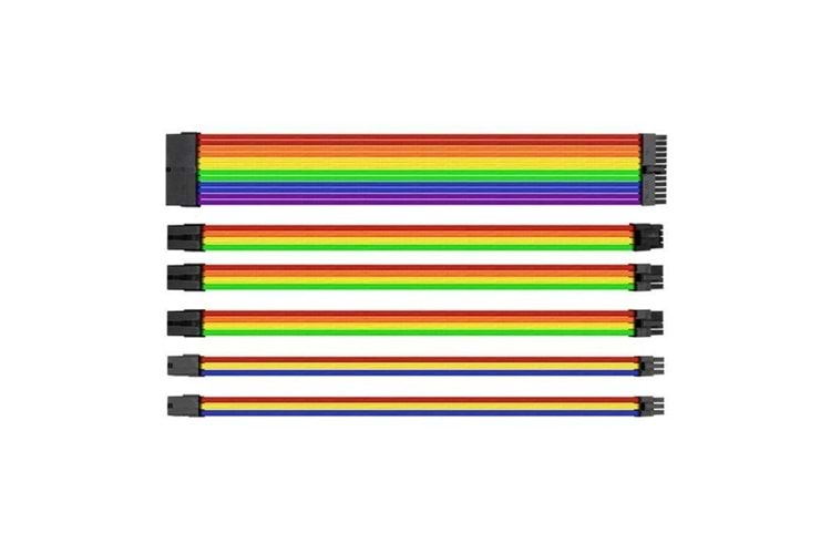 Thermaltake AC-049-CNONAN-A1 TtMod Rainbow Power Supply Sleeved Kablo Seti (16 AWG)