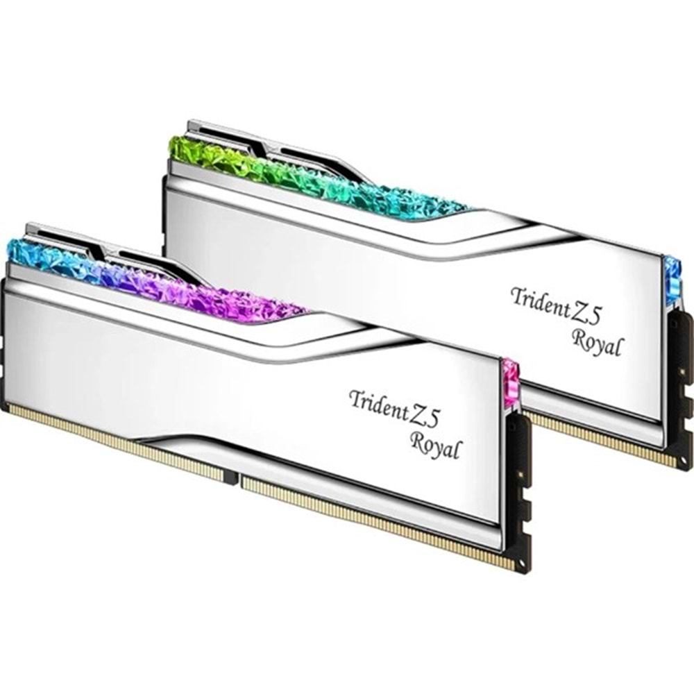 GSKILL 48GB (2X 24GB) DDR5 8200MHZ CL40 RGB DUAL KIT PC RAM TRIDENT Z5 ROYAL SILVER F5-8200J4052F24GX2-TR5S