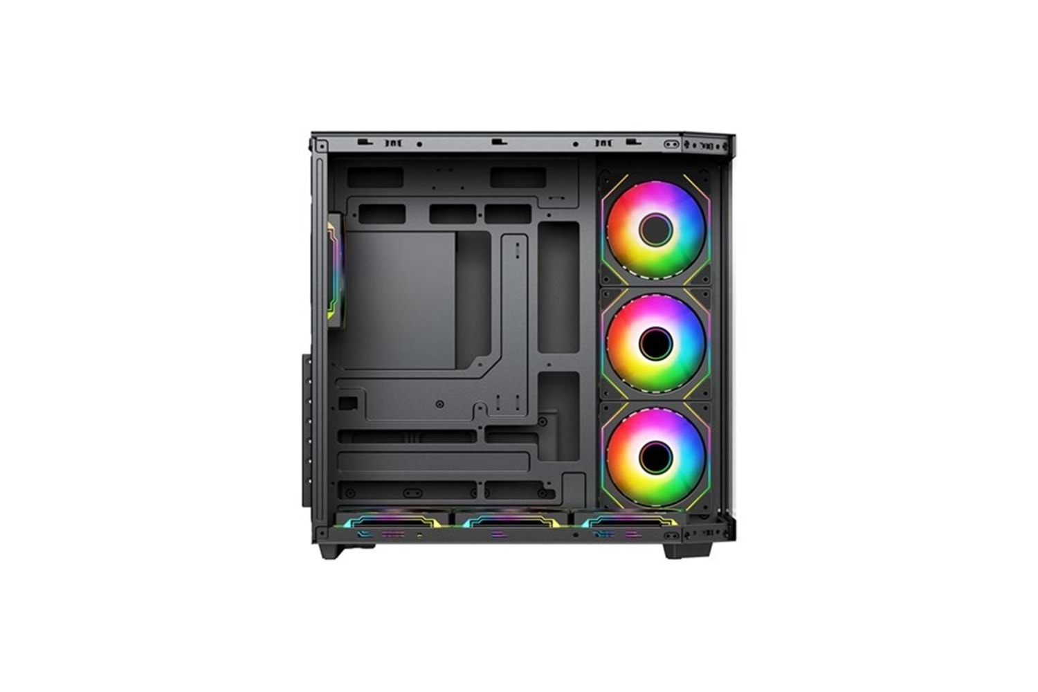 POWERBOOST 750W 80+ BRONZE Seaview PBA4375B Gaming Mid-Tower PC Kasası Siyah