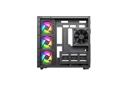 POWERBOOST 750W 80+ BRONZE Seaview PBA4375B Gaming Mid-Tower PC Kasası Siyah