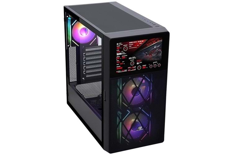POWERBOOST PB-P4367BB 3-RGB FANLI LCD EKRANLI GAMING MID-TOWER PC KASASI