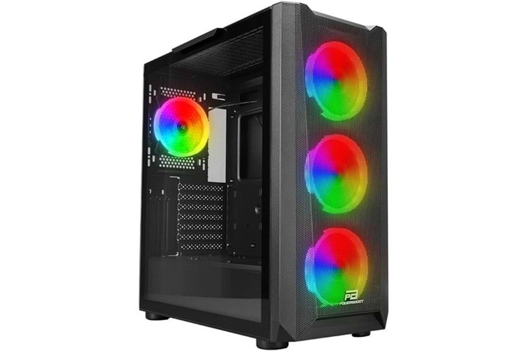 POWERBOOST VK-W001B 4-ARGB FANLI GAMING MID-TOWER PC KASASI 360MM SIVI SOĞUTMA DESTEĞİ