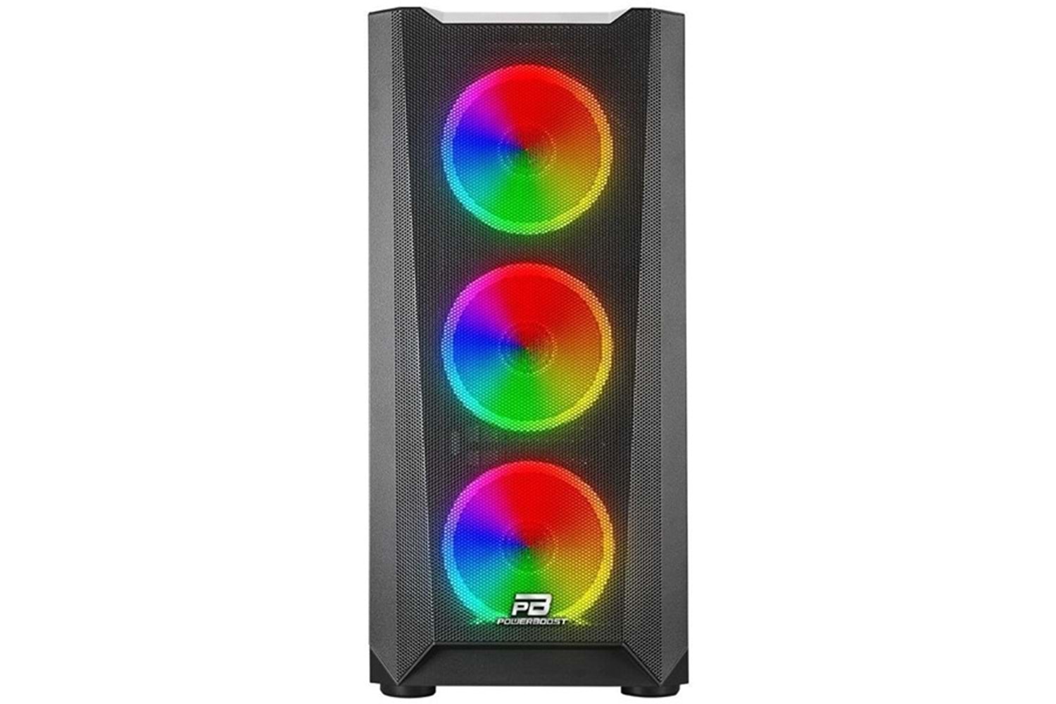 POWERBOOST VK-W001B 4-ARGB FANLI GAMING MID-TOWER PC KASASI 360MM SIVI SOĞUTMA DESTEĞİ