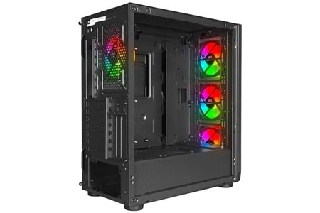 POWERBOOST VK-W001B 4-ARGB FANLI GAMING MID-TOWER PC KASASI 360MM SIVI SOĞUTMA DESTEĞİ