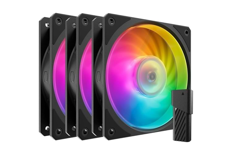 COOLERMASTER MOBIUS 120P MFZ-M2DN-243P2-R1 120mm ARGB Kasa Fan Kiti ARGB Kontrol Üniteli 3-lü paket