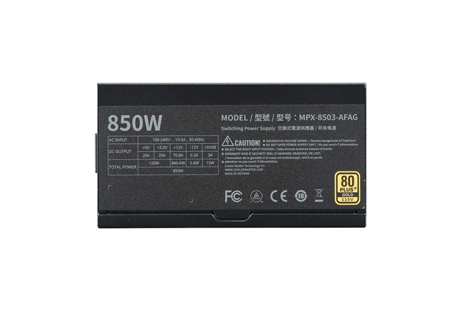COOLERMASTER 850W 80+ GOLD MWE GOLD v3 PCIE 5.0 TAM MODÜLER POWER SUPPLY