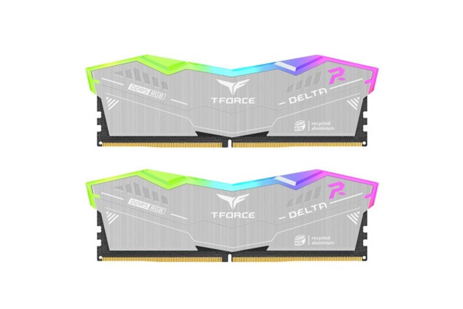TEAM 32GB (2X 16GB) DDR5 6000MHZ CL38 RGB DUAL KIT PC RAM T-FORCE DELTA RGB ECO SILVER FF2D532G6000HC38JDC01