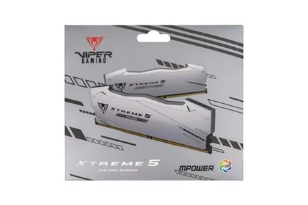 PATRIOT 48GB (2X 24GB) DDR5 8000MHZ CL38 RGB DUAL KIT PC RAM VIPER EXTREME 5 PVXR548G80C38KM BEYAZ