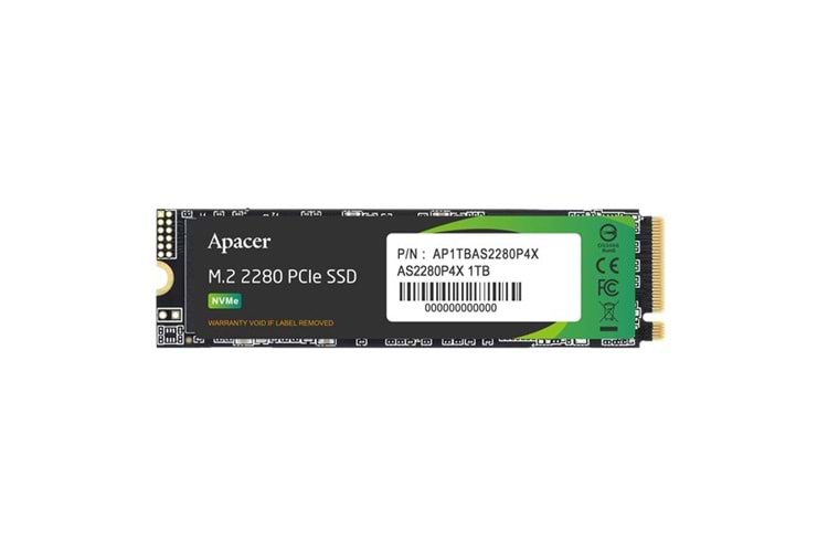 APACER 1TB AP1TBAS2280P4X-1 2100-1700MBP/s M2 NVME GEN3 DİSK