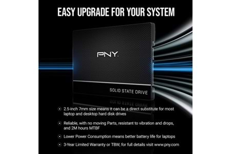 PNY 250GB CS900 SSD7CS900-250-RB 535-500MB/s SSD SATA-3 DİSK