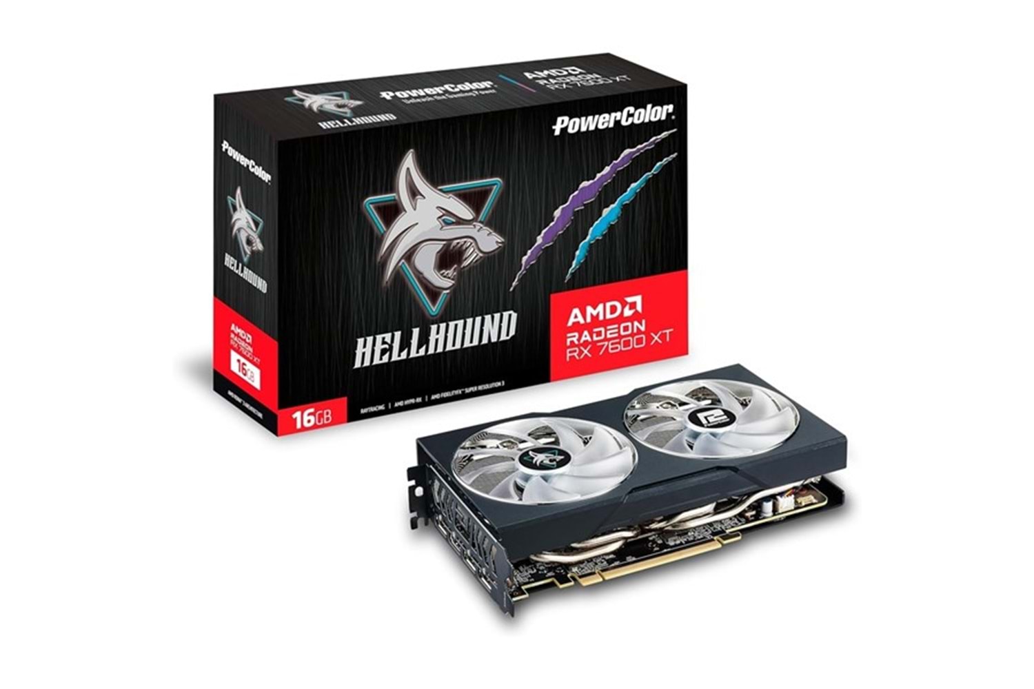 POWERCOLOR 16GB HELLHOUND RX7600XT 16G-L/OC GDDR6 128bit PCIE 4.0