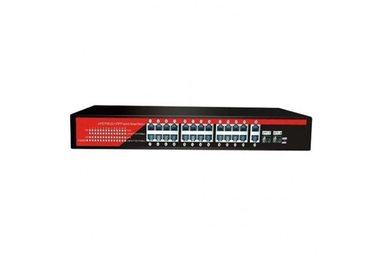 EZCOOL 24port EZ-24PSF-SFP GIGABIT 2-SFP 320W POE YÖNETİLEMEZ SWITCH