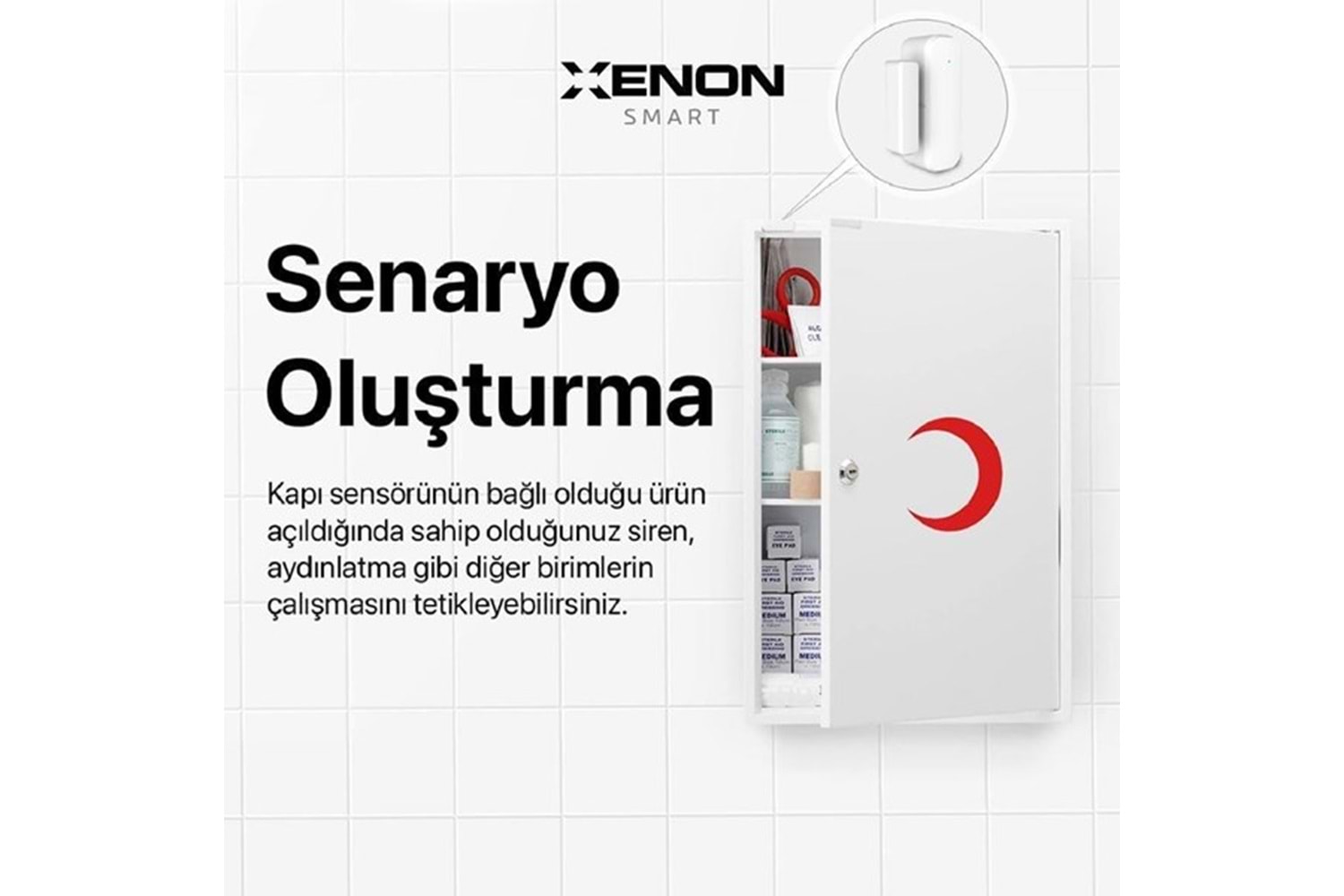 XENON SMART X7502 Akıllı Kapı ve Pencere Sensörü Wi-Fi Bluetooth Destekli