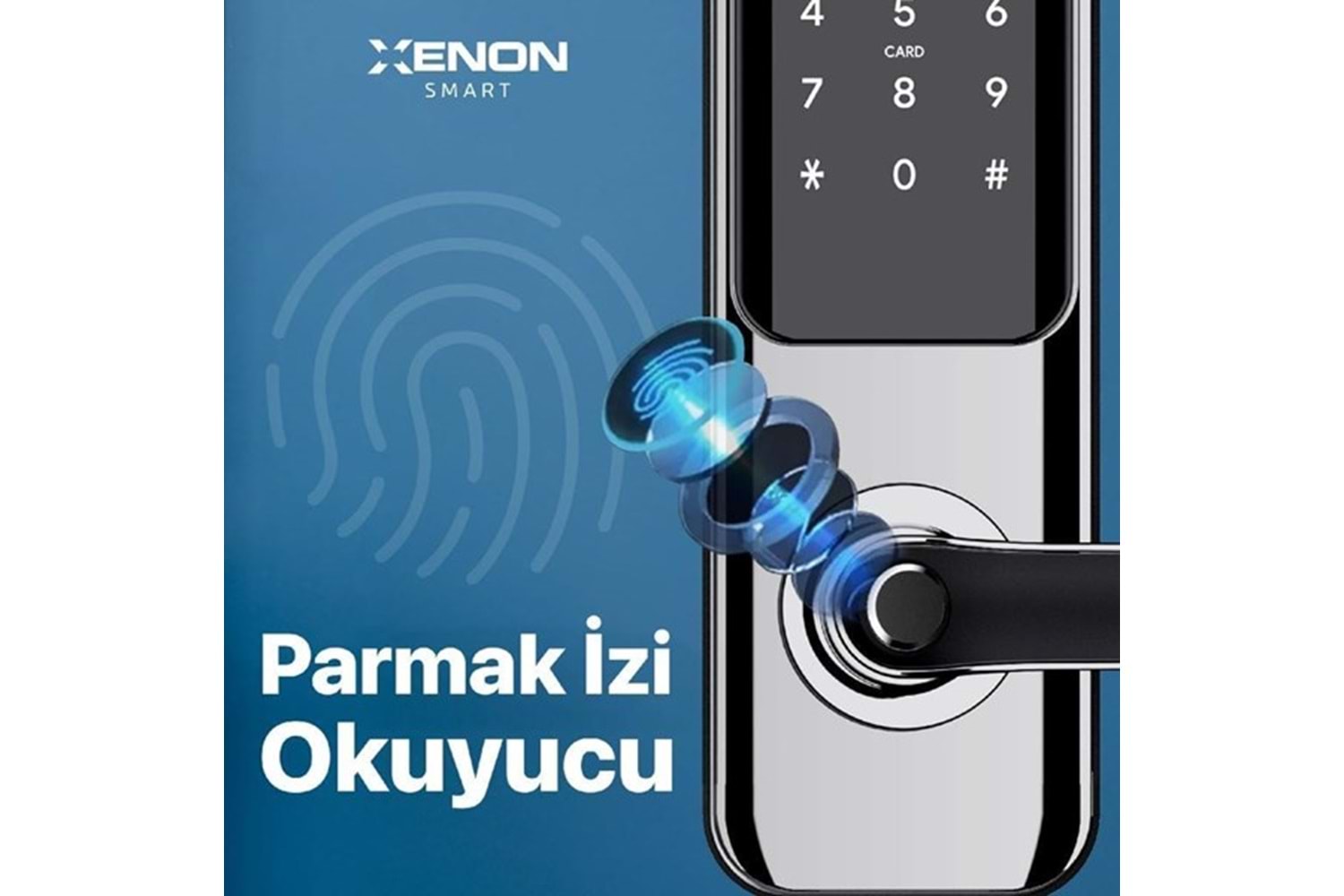 XENON SMART X8051 Akıllı Kapı Kilidi Parmak İzi Şifre Girişli