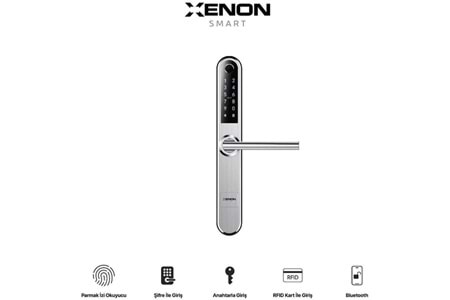 XENON SMART X8057 Akıllı Kapı Kilidi Parmak İzi Şifre Girişli Gümüş