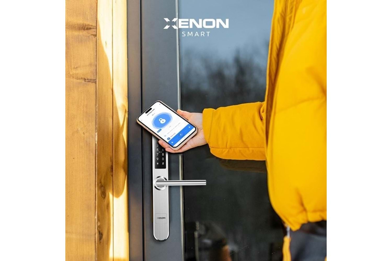 XENON SMART X8057 Akıllı Kapı Kilidi Parmak İzi Şifre Girişli Gümüş
