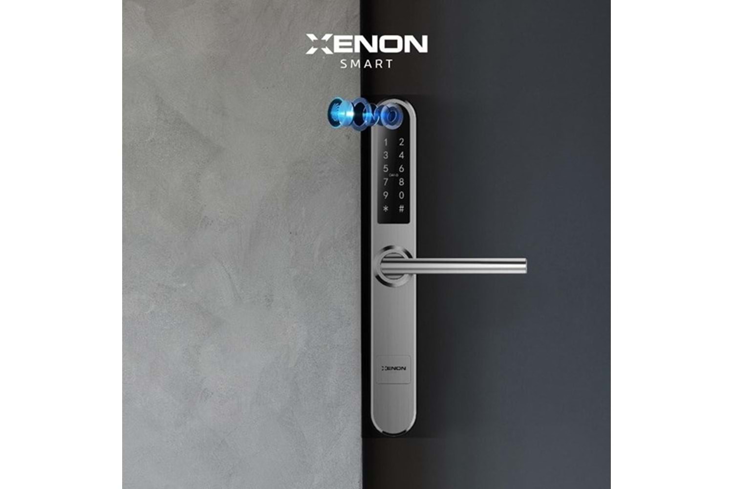 XENON SMART X8057 Akıllı Kapı Kilidi Parmak İzi Şifre Girişli Gümüş