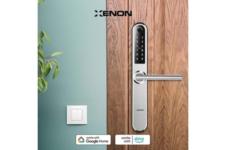 XENON SMART X8057 Akıllı Kapı Kilidi Parmak İzi Şifre Girişli Gümüş