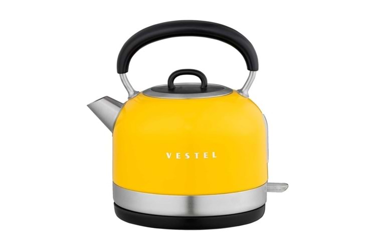 VESTEL Retro Sarı 2200 W 1.7 Lt Celık Kettle