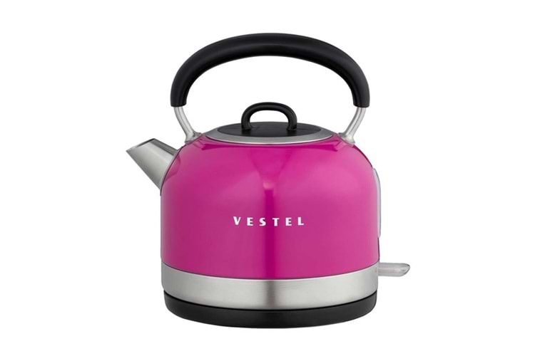 VESTEL Retro Pembe 2200 W 1.7 Lt Celık Kettle