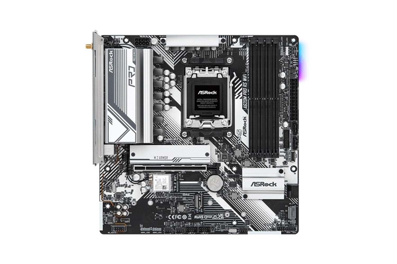 ASROCK A620M PRO RS WIFI-6E DDR5 HDMI-DP PCIE 4.0 AM5 MATX