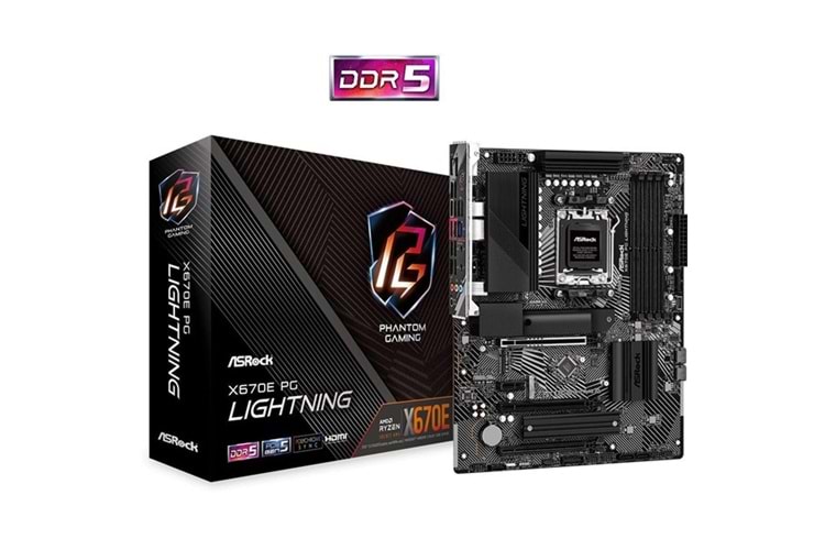 ASROCK X670e PG LIGHTNING DDR5 HDMI-DP PCIE 5.0 AM5 ATX