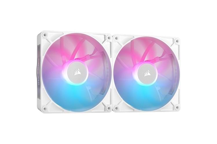 CORSAIR QX120 CO-9051024-WW 14CM RGB KASA FANI+HUB KIT BEYAZ 2-li paket
