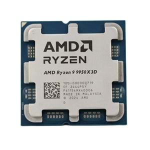 AMD RYZEN 9 9950X3D 144MB 16çekirdekli O/B UHD AM5 170w Kutusuz+Fansız