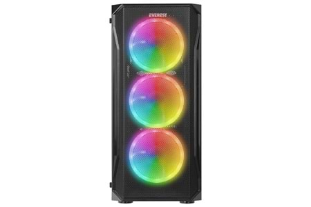 EVEREST 600W X-RACER Gaming Mid-Tower PC Kasası 4X-FANLI