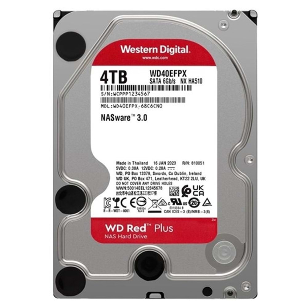 WD 4TB RED WD40EFPX 256MB 5400RPM SATA-3 GÜVENLİK DİSKİ