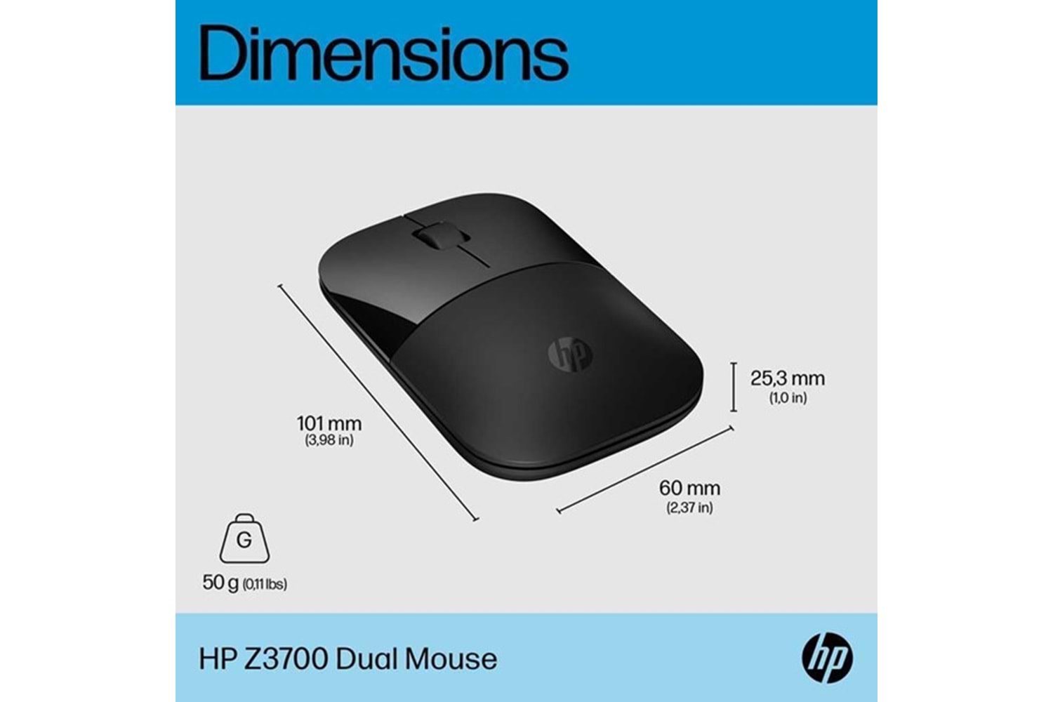 HP Z3700 758A8AA Dual Kablosuz Bluetooth Mouse Siyah 
