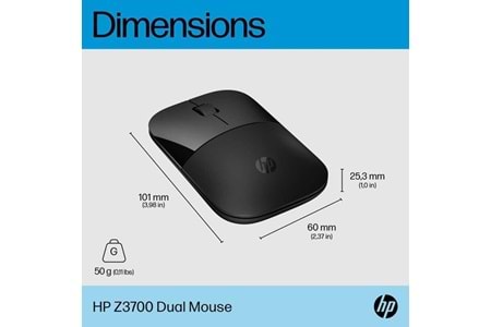 HP Z3700 758A8AA Dual Kablosuz Bluetooth Mouse Siyah 