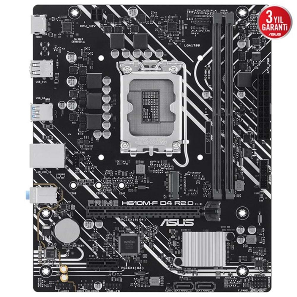 ASUS PRIME H610M-F R2.0 DDR4 HDMI PCIe 16X v4.0 1700p mATX