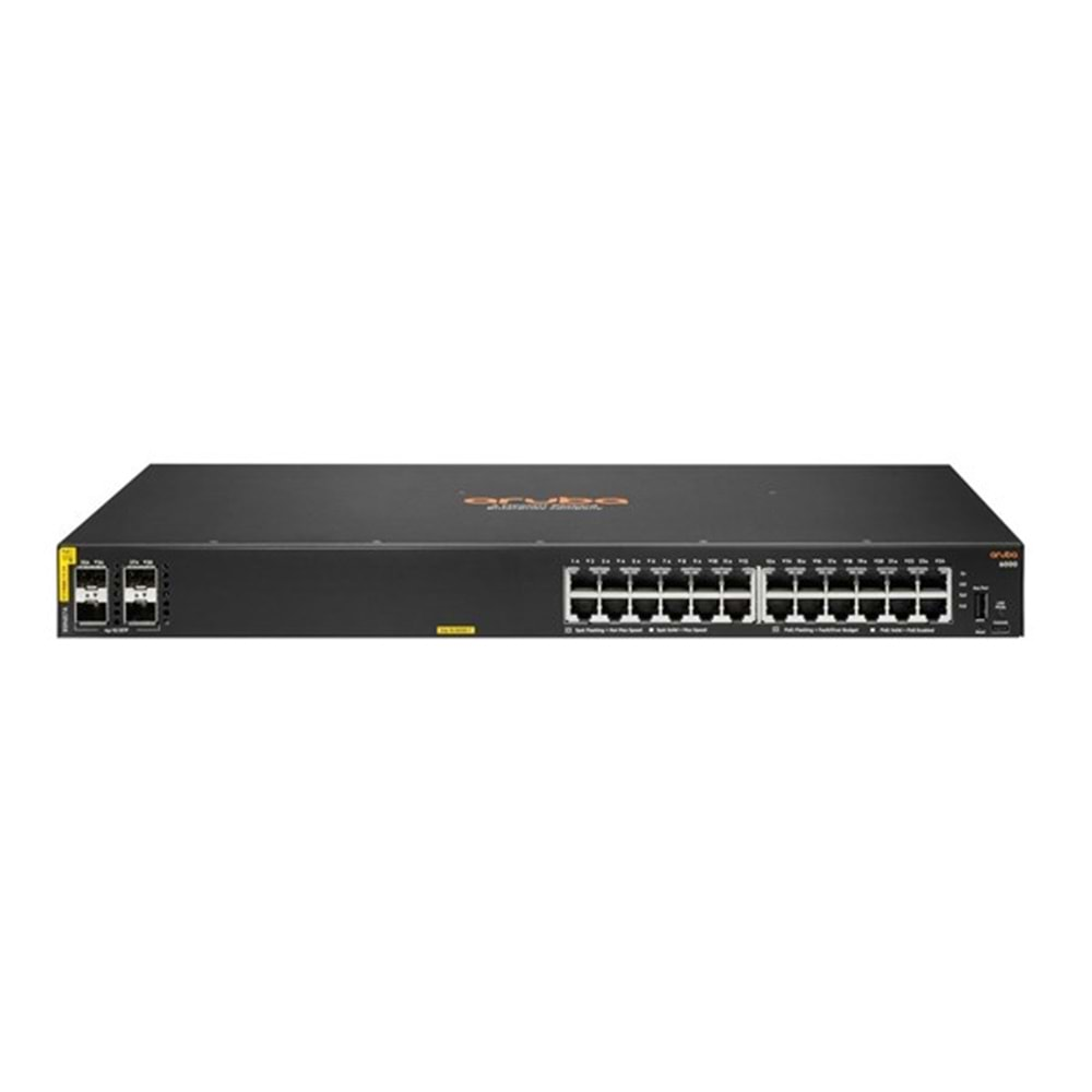 ARUBA 24port CX-6000 R8N87A GIGABIT 4-SFP 370W YÖNETİLEBİLİR POE SWITCH