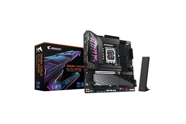 GIGABYTE B860M AORUS ELITE WIFI6E DDR5 HDMI-DP TYPEC PCIE 5.0 1851P mATX