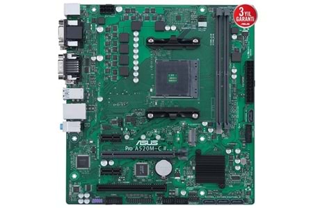 ASUS PRO A520M-C II/CSM DDR4 HDMI PCIE 4.0 AM4 mATX KURUMSAL ANAKART
