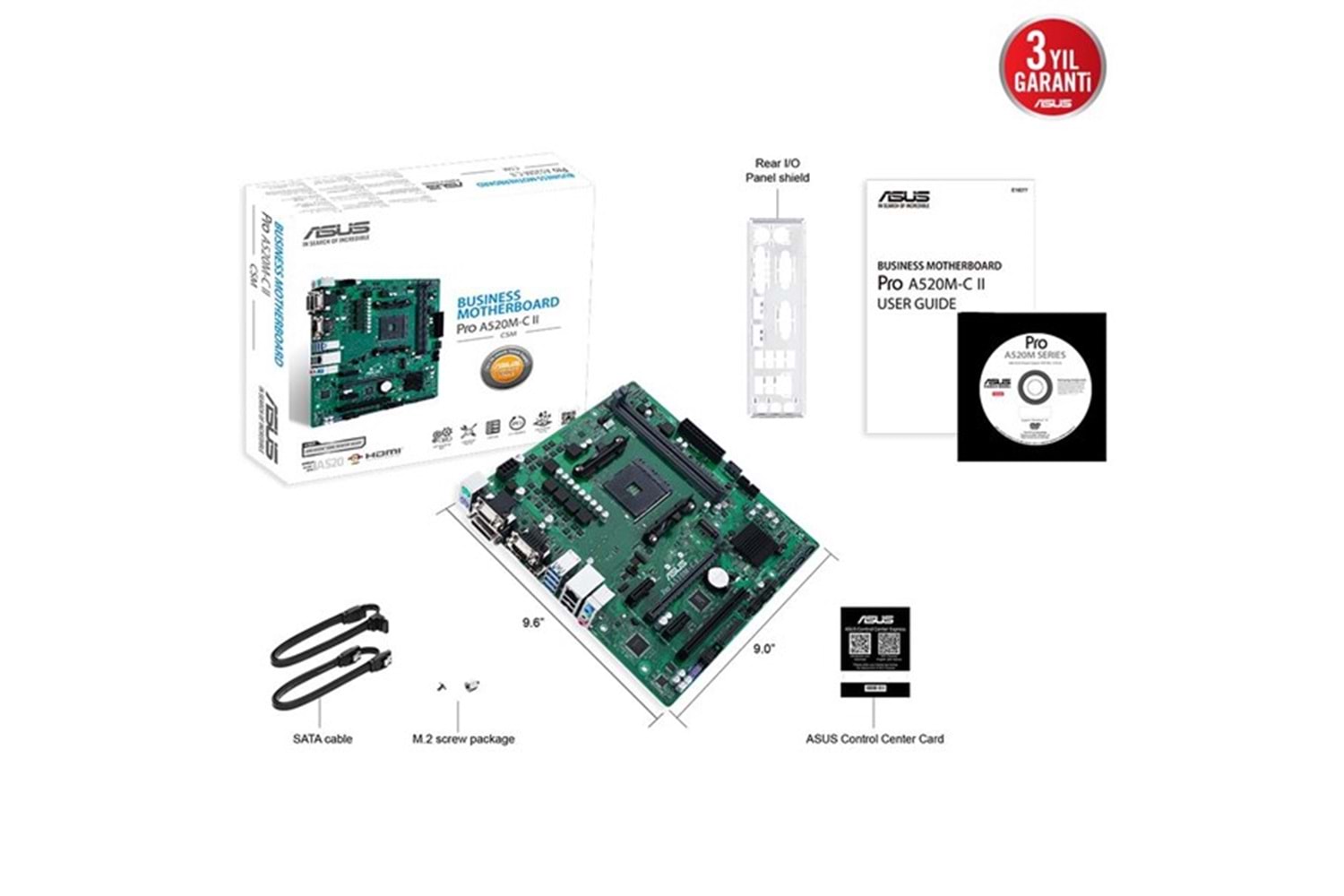 ASUS PRO A520M-C II/CSM DDR4 HDMI PCIE 4.0 AM4 mATX KURUMSAL ANAKART