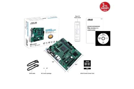 ASUS PRO A520M-C II/CSM DDR4 HDMI PCIE 4.0 AM4 mATX KURUMSAL ANAKART