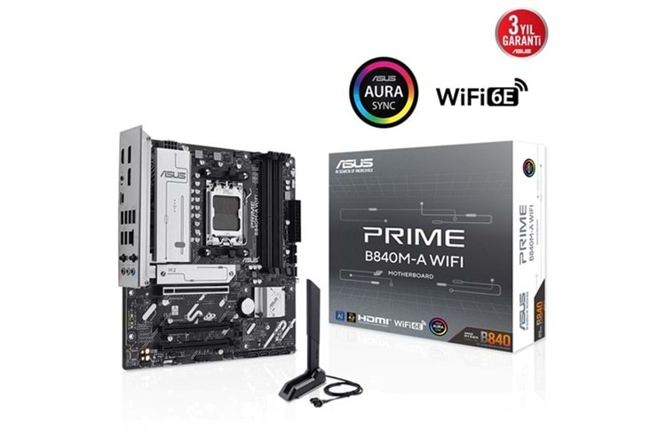 ASUS PRIME B840M-A WIFI6E DDR5 HDMI-DP USBC PCIE 4.0 AM5 mATX