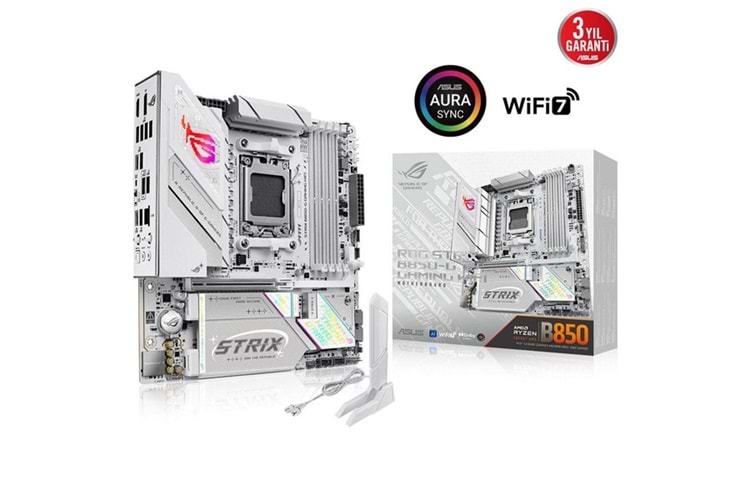 ASUS ROG STRIX B850-G GAMING WIFI7 DDR5 HDMI-DP TYPEC PCIE 5.0 AM5 MATX BEYAZ
