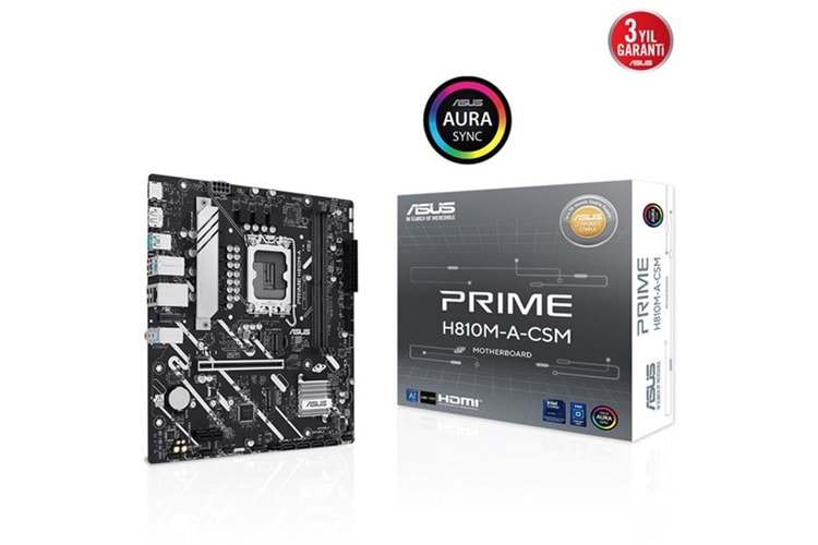 ASUS PRIME H810M-A-CSM DDR5 HDMI-DP PCIE 4.0 1851P MATX KURUMSAL ANAKART