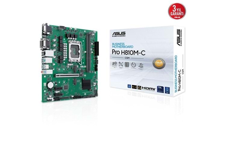 ASUS PRO H810M-C CSM DDR5 HDMI-DP TYPEC PCIE 5.0 1851P MATX KURUMSAL ANAKART