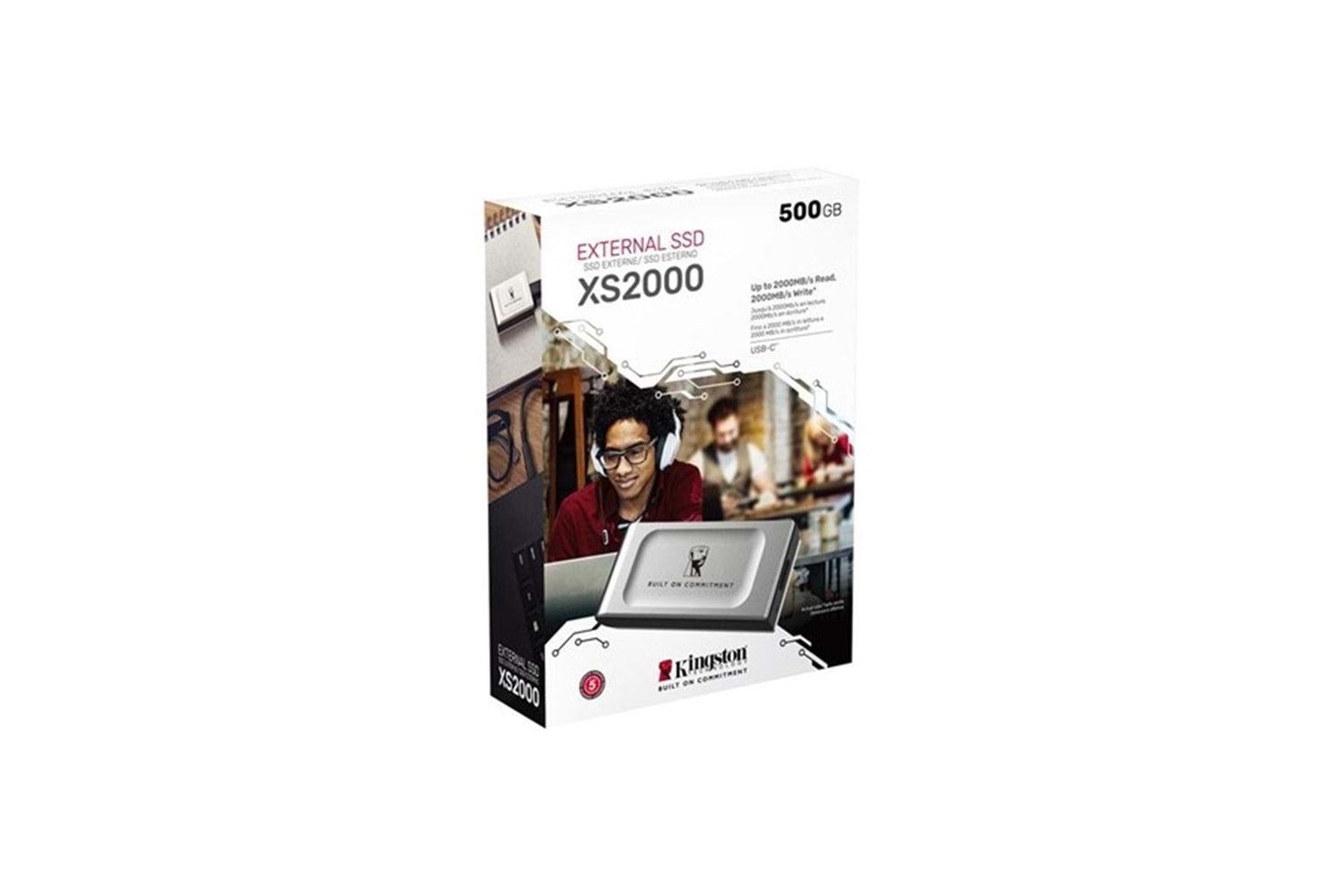KINGSTON 500GB SXS2000/500GA USB 3.2 SSD HARİCİ DİSK GÜMÜŞ